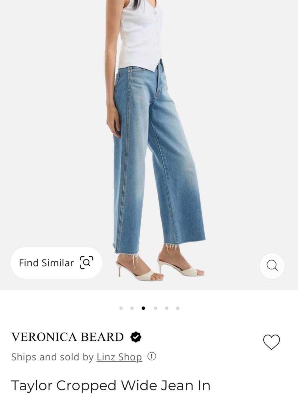 Veronica Beard Taylor Cropped Wide-Leg Denim Jeans in enough said